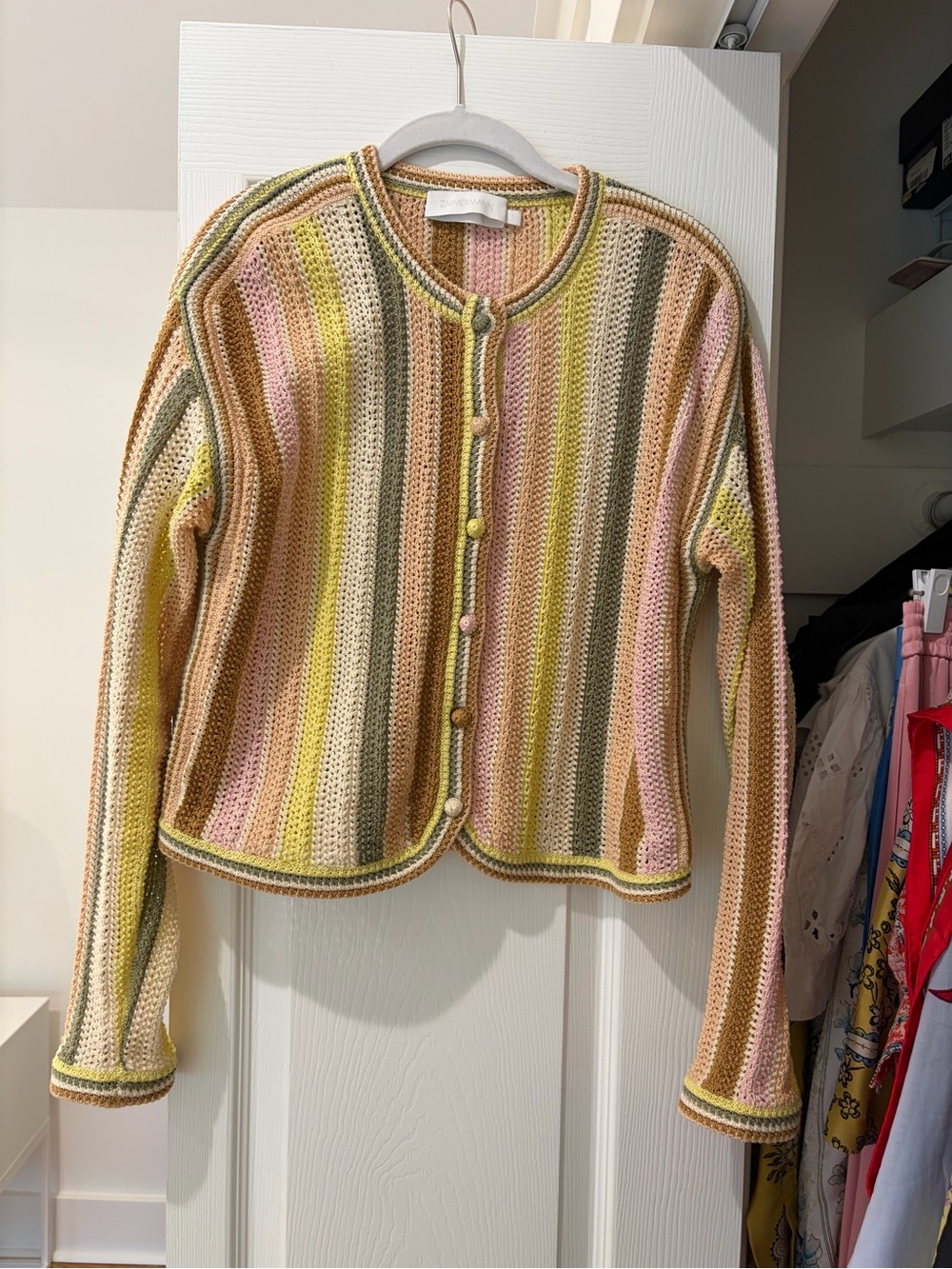 Zimmermann Indra stripe crochet cardigan